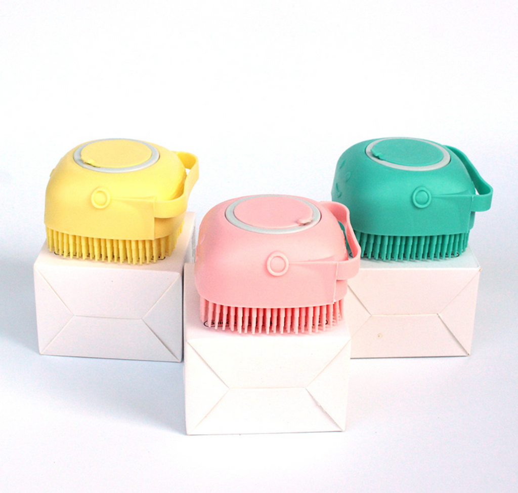 Brosse de bain massage en silicone pour chien