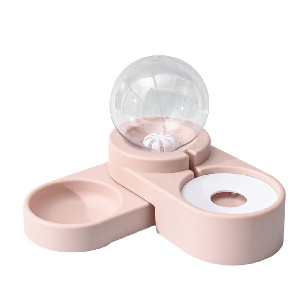 Fontaine à eau automatique et gamelle inox 2-en-1 pour chien et chat